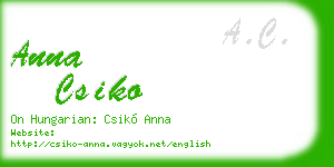 anna csiko business card